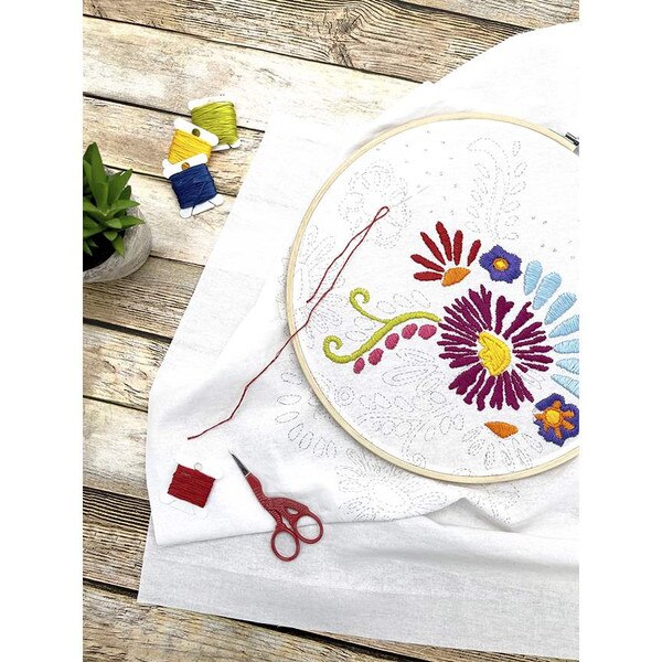 Eleanor Linen Embroidery Panel Riley Blake Designs